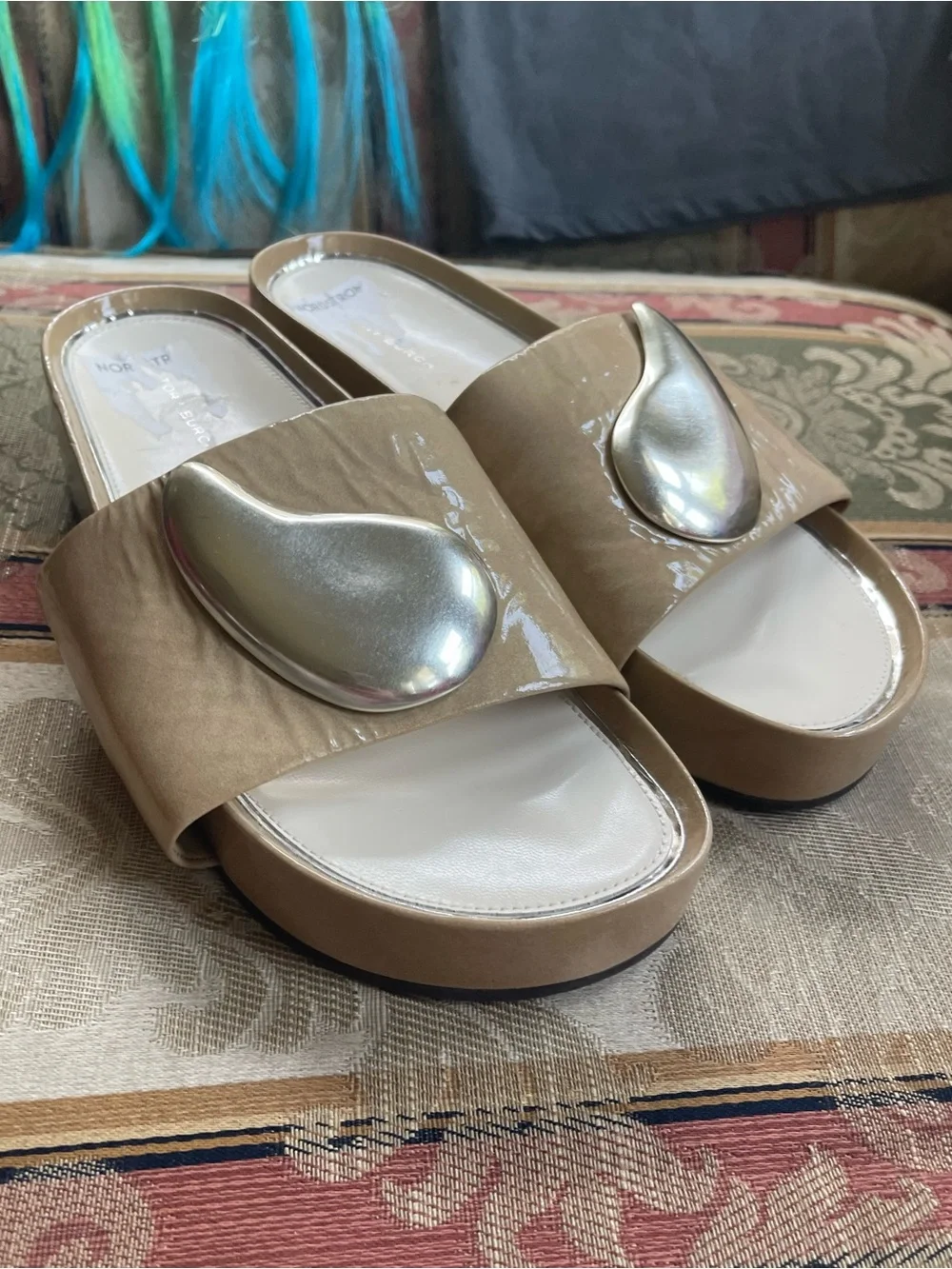 Tory Burch Patos Platform Slide Sandals . Size 7.5 Women N6-22
